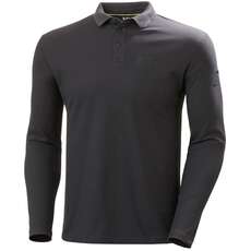 Helly Hansen HP Shore Long Sleeve Quick Dry Polo - Ebony 34123